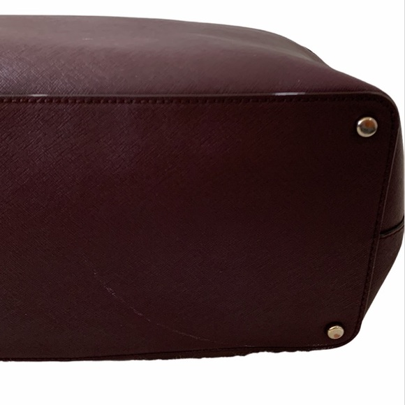 ❌SOLD❌Kate Spade New York Laurel Way Ari Tote Saffiano Leather Satchel Wine - Picture 7 of 13